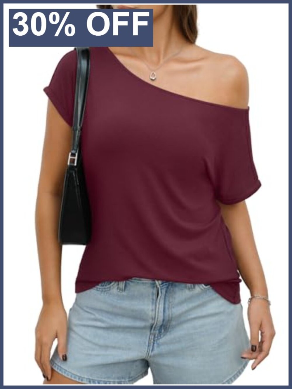 EasyGala Off Shoulder Top Short Sleeve Loose Summer Tee Sexy Casual